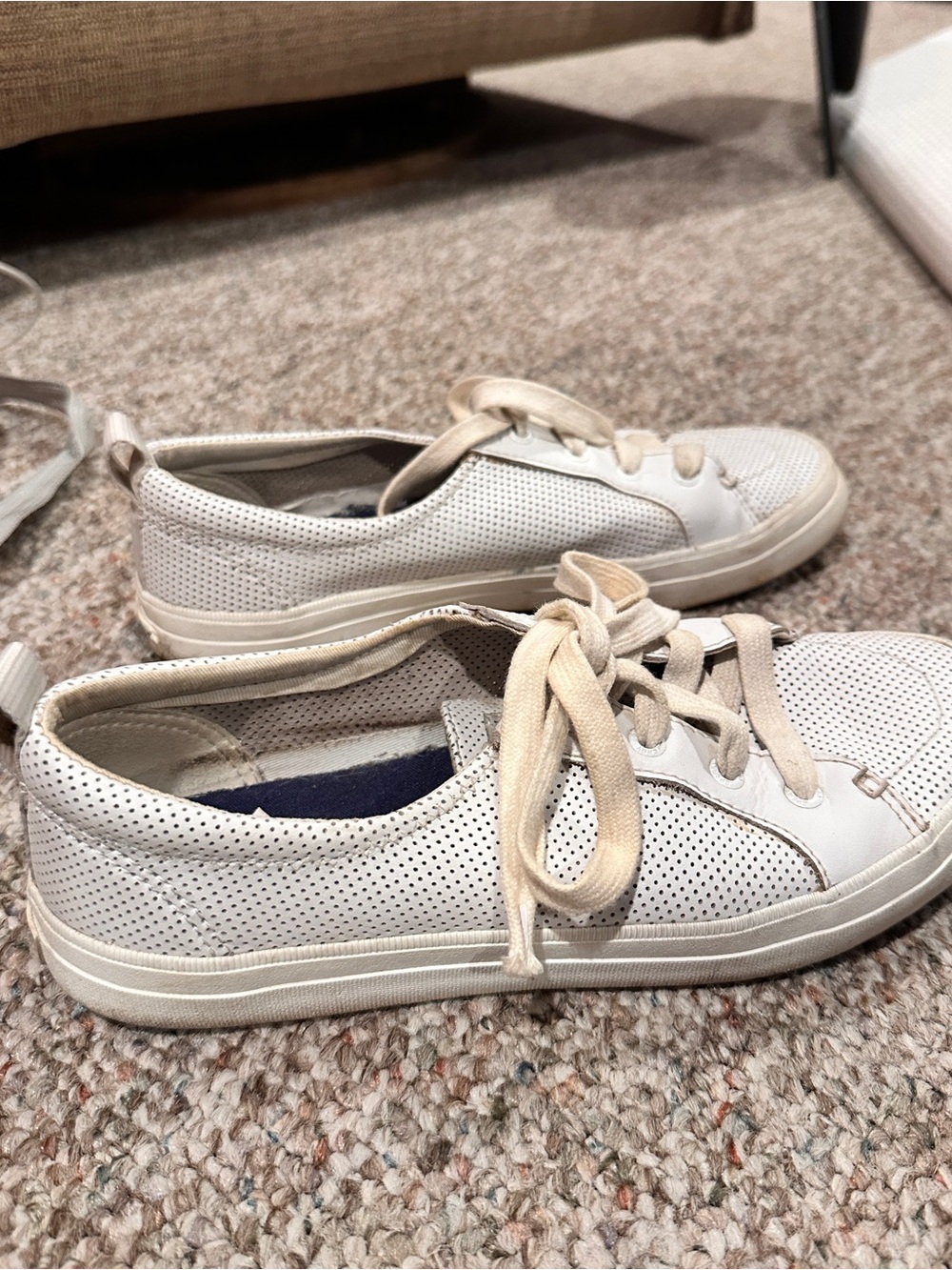 Sperry Perforated Low-Top Sneakers in Off-White